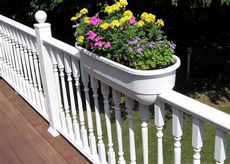 white deck rail planters